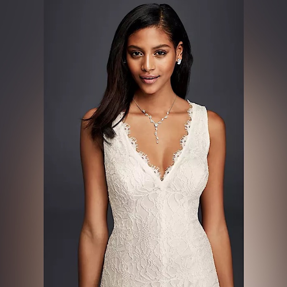 David’s Bridal, DB Studio, Size 4, Ivory, Lace Wedding Dress, NWT - Picture 3 of 9